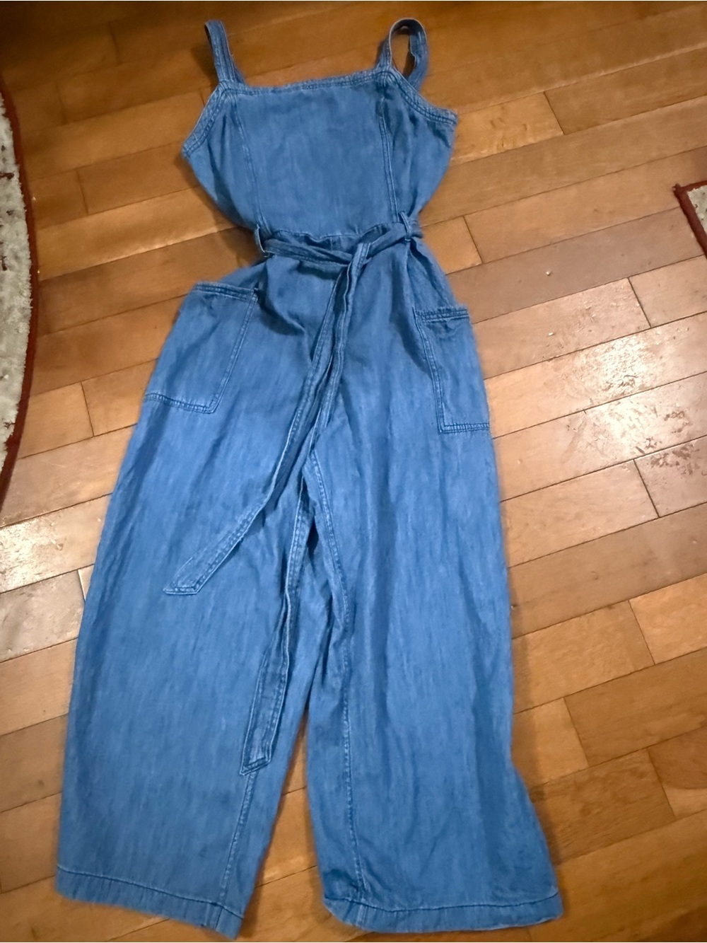 Old Navy Light Denim Wide-Leg Tie-Waist Jumpsuit